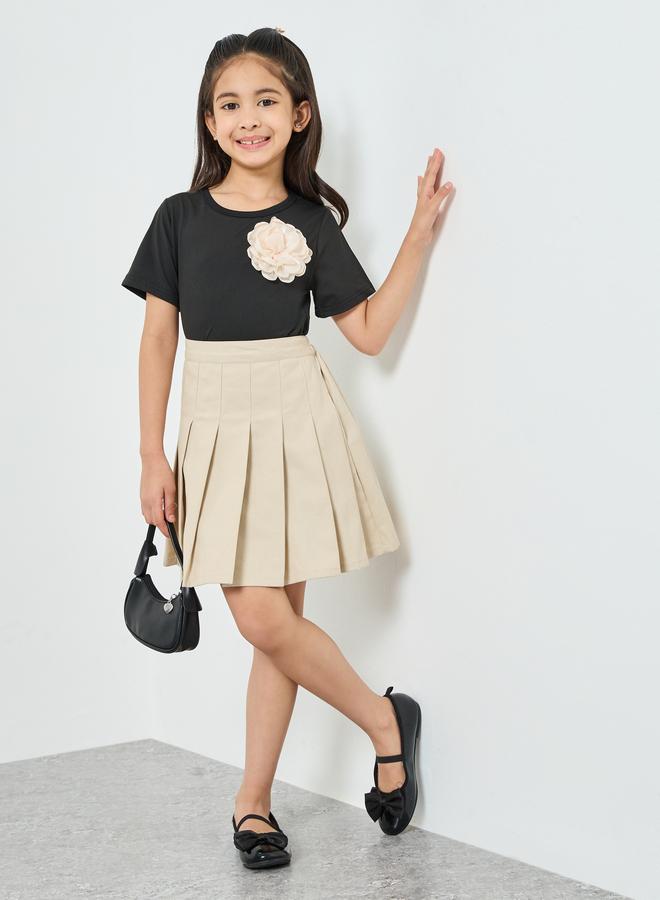 ستايلي تنورة ميني قطن بكسرات - Image 1